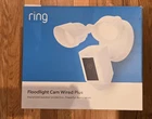 Ring Floodlight Wired Plus Motion-activated Camera 1080P White New Open Box. Price: $140.00.