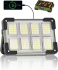 120W Solar Rechargeable Work Light, Portable Flood With Stand, 144 Led 100 New. Price: $34.99.