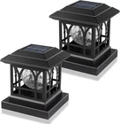 Solar Post Cap Lights, Warm White & Rgb Automatic Cycling, Cracked Glass Bulb, 2 New. Price: $34.62.