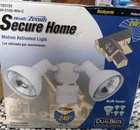 Secure Home 240-DEGREE Hardwired Halogen 2-HEAD Motion-activated Flood Light Open. Price: $52.19.