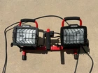 Craftsman 500W X 2 Halogen Work Lights-swivel On Stand-separate Switches Used. Price: $20.00.