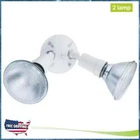 Outdoor Flood Light Fixture 2-BULB White Adjustable Head Safety Security Lamp New. Price: $37.55.