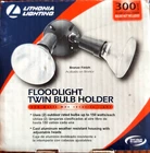 Lithonia Lighting Floodlight Twin Bulb Holder 300W Max - Bronze Finish New. Price: $30.00.