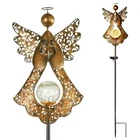 Starryfill Angel Stake Solar Lights With Crackle Glass Globe Waterproof Warm Whi New. Price: $50.69.