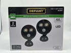 Defiant 450-LUMEN Battery Powered Motion Activated Flood Light (2-PK) New. Price: $14.99.