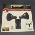 Defiant Wired Motion Activated Flood Light Dual Head Security 180 Open. Price: $19.99.