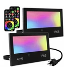 2 Pack Melpo 40W Led Flood Light Outdoor, Colorurful/ Warm White With Remote New. Price: $19.99.