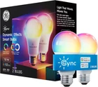 Ge Dynamic Effects A19 Led Smart Light Bulbs, Bluetooth And Wifi Color Changing New. Price: $39.05.