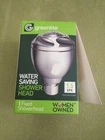 New Greenlite Water Saving Fixed Shower Head 1.5 Gal/min, Packaging May Vary. Price: $8.00.