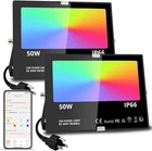 Melpo Led Flood Outdoor, 500W Equivalent 5000LM Smart Rgb Landscape Lighti New. Price: $73.32.