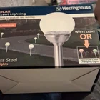 Westinghouse Solar Garden Lights 2-PACK Stainless Steel Color Changing Open. Price: $25.00.