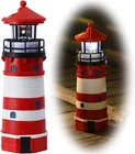 Lighthouse With Rotating Beacon Led Lights - 3.75"D X 3.75"W 11"H, RED1 New. Price: $37.12.