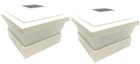 Relightable 2-PACK Led White Vinyl 5"X5" Solar Powered Post Cap Fence Wf New. Price: $19.99.