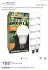 Miracleled 604681 Full Spectum Wide Angle 150W 8-PACK Grow Light, Spectrum New. Price: $60.00.