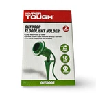 Hyper Tough Outdoor Floodlight Holder, 6' Cord, Lamp Head Pivots Up 90 Degre New. Price: $14.99.