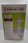 Maxsa Innovations Led Outdoor Wall Sconce Battery Powered Motion-activated White Open. Price: $24.95.