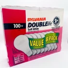Sylvania Double Life 100W Soft White Light Bulbs, 8 Pack Sealed New. Price: $44.95.