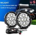 Nilight 5.7 Inch Round 50W Led Work Bar Driving Lamps W/ 16AWG Wiring Kits New. Price: $109.99.