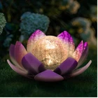 Huaxu Solar Lights Outdoor Decor Purple Lotus Waterproof Led Crackle Globe Glass New. Price: $51.60.