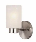 Ciata 1-LIGHT Wall Fixture, Brushed Nickel Finish With Frosted Seeded GLASS-1 Pk New. Price: $36.53.