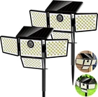 Solar Outdoor, 4 Heads Motion Sensor Security Lights, Wide Angle Flood Wa New. Price: $35.74.