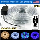 20-50' Outdoor/indoor Led Rope 4-LIGHTING Mode Lights Flexible With Remote New. Price: $31.86.