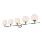 Living District Cordelia 5-LIGHT Iron/glass Bath Sconce Chrome/frosted White New. Price: $128.80.