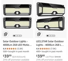 Hmcity Solar Lights Outdoor 120 Led With Reflector - Set Of ( 91493) New. Price: $25.27.