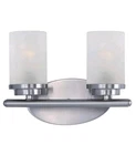 New Corona Bathroom Vanity Lights W/2 Shades 12" Satin Nickel Finish Maxim Open. Price: $47.00.