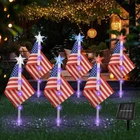 4TH Of July Solar Pathway Lights 6 Pack Red White Blue Led Flag Yard Decor New. Price: $27.99.