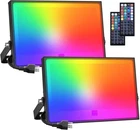 Onforu 2 Pack Rgbw Led Light 800W Equivalent, 100W Color Changing Open. Price: $62.65.