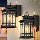 2-PACK Black Outdoor Wall Lights With Gfci Outlet & Gold Trim, Dusk To Dawn New. Price: $158.99.