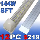 12 Pack 144W 8FT Led Shop Lights Fixtures Foot Tube 8' Bulbs 6500K New. Price: $219.00.