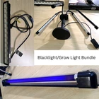 3 Blacklight/grow Lights, Grouping, Fluorescent, Leds, Lightbars, W/stand Used. Price: $15.00.