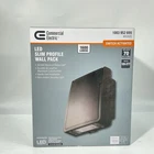 Commercial Electric Bright 15-WATT Integrated Led Wall Pack With 1600 Lumens 4K Open. Price: $32.00.
