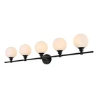 Living District Cordelia 5-LIGHT Iron/glass Bath Sconce Black/frosted White New. Price: $138.23.