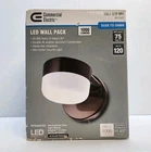 Commercial Electric Outdoor Led Wall Pack Dusk/dawn Security Light New. Price: $12.99.