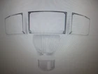 Lutec 3-HEAD 342W Equivalent Led White Weather Resistant Motion Sensing Light Open. Price: $42.46.