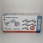 6 Pack Lithonia Lighting Floodlight Aluminum Housing White 120V, 300W, Brand New Open. Price: $32.99.