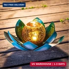 Huaxu Solar Light Outdoor Garden Decor Blue Metal Crackle Globe Glass Waterproof New. Price: $46.86.
