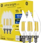 Ge Ultra Bright Led Bulbs, 100W, Soft White Candle Lights, Clear Decorativ New. Price: $19.39.