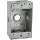 Hubbell 5323-0 Weatherproof Box, 18.3 Cu-in, 5-OUTLET, 1-GANG, Aluminum, Powder- New. Price: $18.66.