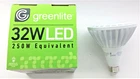 Greenlite (250W Equal) 3000K Led Floodlight Bulb 32W/PAR38/FL/H/30K New. Price: $17.99.
