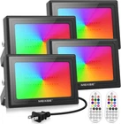 Meikee 35W Rgbw Led Flood Lights, 3500LM Color Changing 4 Pack, Black New. Price: $87.99.