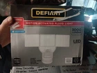 Defiant 3000 Lumens Motion Activated Integrated Led Hardwired Flood Light. White New. Price: $22.00.