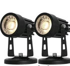 Two Pack, Eaglod Led Spot Lights Indoor, 3W, 110V, 6 Ft Cord, Spiked Stand Black Open. Price: $12.99.