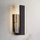 Possini Euro Cascadia 18"H Black Piastra Glass Led Outdoor Wall Light Used. Price: $100.00.