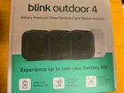Blink Outdoor 4 Battery Powered 3-CAMERA Security System Used. Price: $79.99.