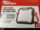 Hyper Tough 2500-LUMEN Rechargeable Led Work Light Open. Price: $27.99.