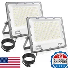 Indmird 200W Led Flood Lights Plug Outdoor Security Wall Fixtures 6500K New. Price: $80.91.